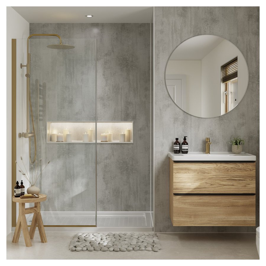 Multipanel Arctic Stone bathroom wall panels, Contemporary Collection